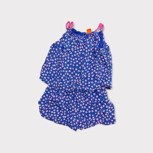 𝅺joe FRESH | 3/$15 Girls Blue Floral Romper